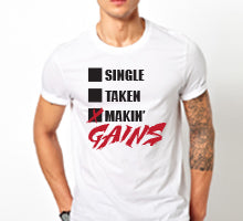 Makin Gains Mens White Tshirt.jpg